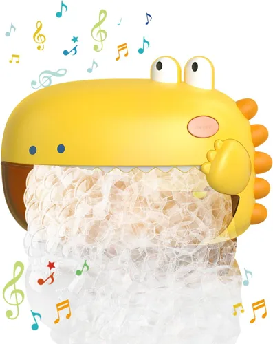 Vista 10 de Lehoo Castle Juguetes de baño para niños, máquina de burbujas de baño, juguetes de baño de dinosaurios para niños de 1 a 3 años