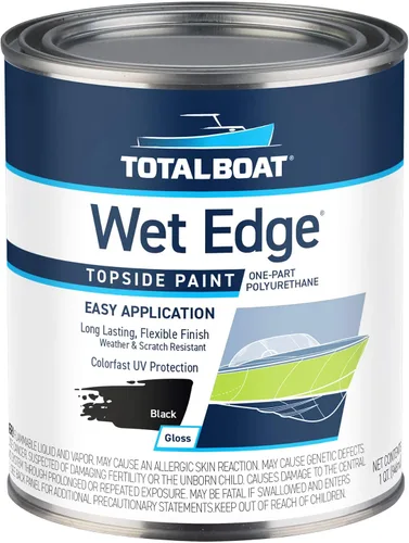Vista 40 de TotalBoat Wet Edge Topside - Pintura marina con recubrimiento de poliuretano premium para barcos, vehículos recreativos, molduras exteriores, fibra