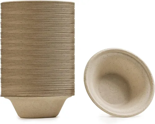 Vista 2 de Greenwave Ovation OV-BL12 - Tazón redondo de 12 onzas Bagazo con acabado de mármol resistente 100% compostable Desechable ecológico