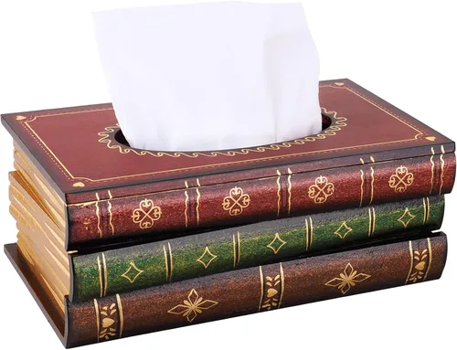 Vista 8 de NiHome Funda rectangular para caja de pañuelos de madera, soporte rústico para pañuelos, ideal para baño, mesita de noche, oficina, automóvil, parte