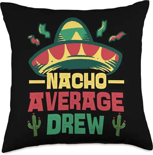 Vista 5 de Not Your Ordinary Name. Nacho Average Drew - Almohada (16 x 16 pulgadas), multicolor