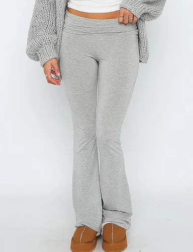 Vista 2 de Leggings acampanados para mujer, cintura baja, corte de bota, pantalones de chándal acampanados, elásticos, pantalones acampanados de yoga Y2K, ropa