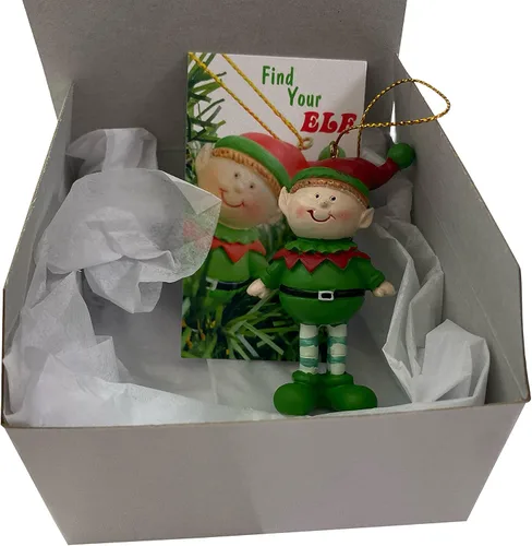 Vista 9 de Juego de leyendas de elfos de elfo, decoración de árbol de Navidad con tarjeta de historia en caja Holiday tradition family activity includes