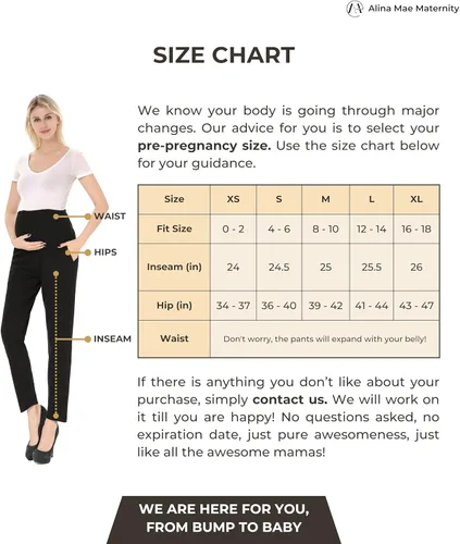 Vista 5 de Pantalones de maternidad cómodos elásticos para mujer, pantalones capri casuales de embarazo para el trabajo