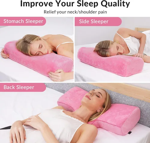 Vista 3 de Almohada de pestañas para extensiones de pestañas, almohada de espuma viscoelástica para el cuello, extensión de pestañas, curva ergonómica que