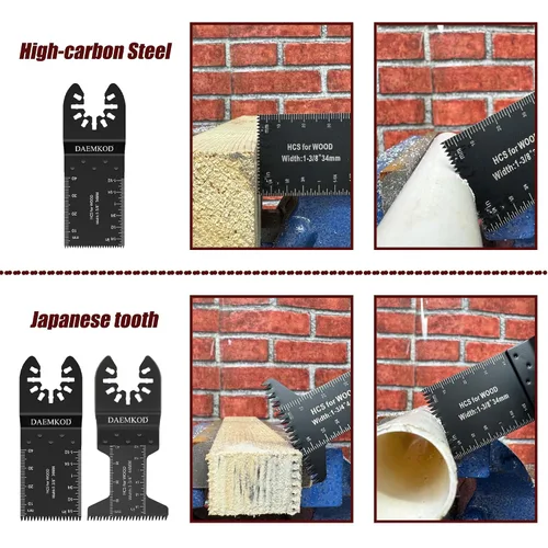 Vista 3 de Paquete de 100 hojas de sierra oscilantes, cuchillas multiherramienta profesionales para clavos de metal suave y plástico de madera dura, kits