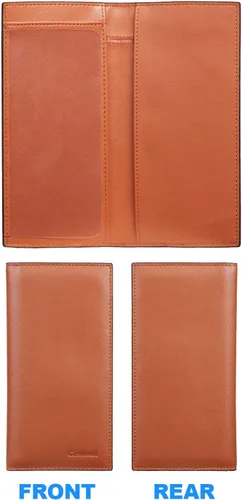 Vista 5 de CASMONAL Funda de cuero prémium para chequera para hombres y mujeres, cartera con bloqueo RFID