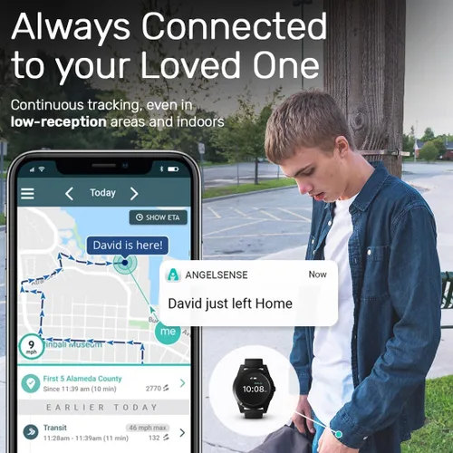 Vista 4 de AngelSense Reloj GPS para adolescentes y ancianos - autismo, necesidades Ver suscripción mensual requerida