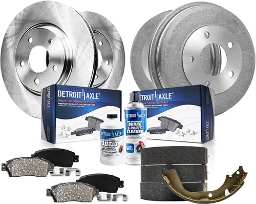 Vista 60 de Detroit Axle - Kit de frenos para Land Rover LR3 2005-2009, Rotores de freno deportivos Range Rover 2006-2009 y pastillas de freno de cerámica 2007