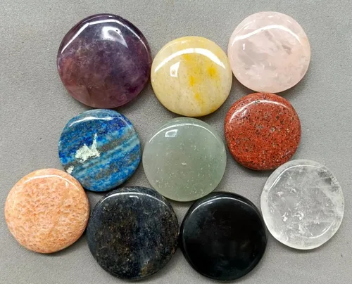 Vista 7 de Juego de 10 cristales curativos Jet Chakra Juego de 10 piedras pulidas para el equilibrio de chakras, cristales y piedras curativas para terapia