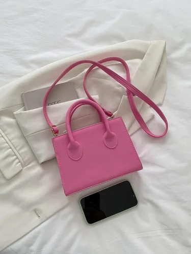 Vista 3 de GORGLITTER Bolso cruzado pequeño para mujer, bolso cruzado de doble asa para el hombro, bolso cruzado cuadrado