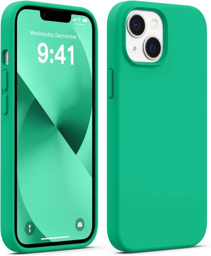 Vista 10 de AOTESIER Funda compatible con iPhone 13, [Serie Slim de silicona] Funda protectora de cuerpo completo a prueba de golpes con forro de microfibra