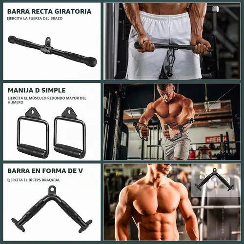 Vista 6 de Cable Machine Attachment, Cable Attachments for Gym, Gym Cable Attachments, Cable Machine Attachments Set