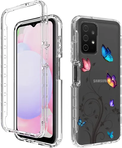 Vista 6 de Funda para Samsung Galaxy A13 4G/A13 LTE 4G SM-A135F con protector de pantalla de vidrio templado, cuerpo completo transparente con protección