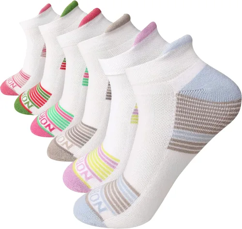 Vista 11 de Compression Ankle Socks for Men & Women – Stretch Fit, Cushioned Support & Breathable Comfort, Size 7-10 Negro (surtido) - Paquete de 6