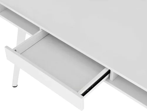 Vista 9 de Techni Mobili Escritorio para computadora de estudio con almacenamiento y pizarra blanca magnética de borrado en seco, color blanco