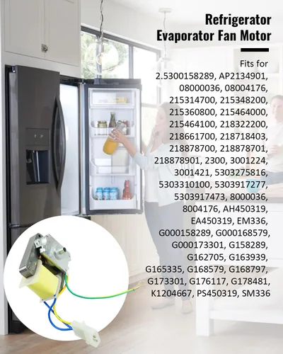 Vista 2 de 5300158289 El motor del ventilador del evaporador del refrigerador reemplaza AP2134901 2539758091 218322200 218661700 218718403 218878700 218878701