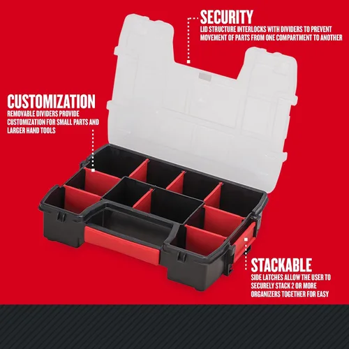 Vista 2 de CRAFTSMAN Organizador de almacenamiento de herramientas pequeño de 10 compartimentos, plástico (CMST14021)