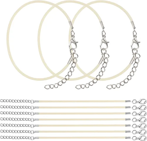 Vista 16 de MECCANIXITY 10 cordones de pulsera verde militar, pulsera de amistad ajustable de 9 pulgadas, cordón de poliéster encerado de 0.059 in con cierre