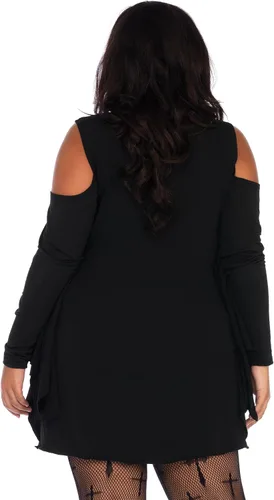 Vista 2 de Leg Avenue Vestido casual de manga larga de Halloween para mujer, Negro