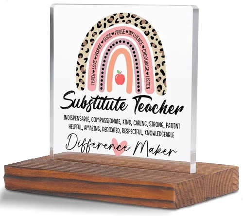 Vista 18 de Letrero decorativo de escritorio transparente para después de la escuela, regalo de agradecimiento para mujeres y hombres, regalos de agradecimiento