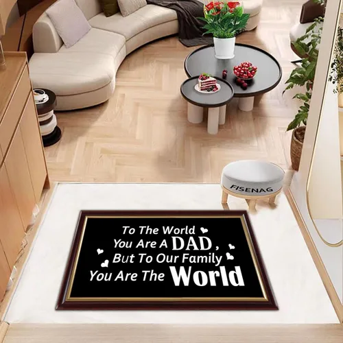 Vista 4 de Letrero de madera con texto en inglés «To The World You are a Dad But to Our Family You are The World Father's Day» de 11.8 x 5.9 pulgadas, letrero