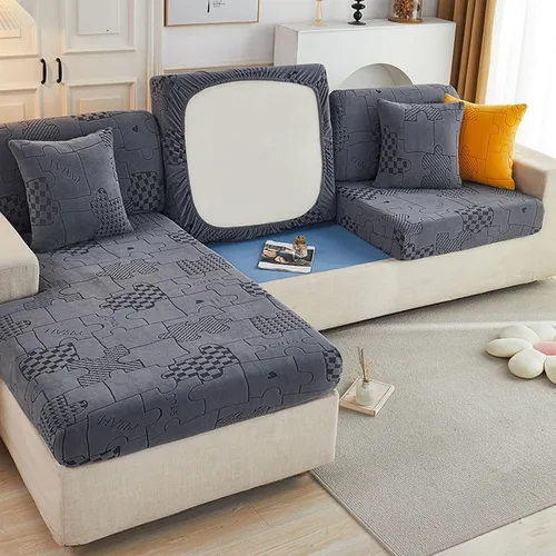 Vista 11 de Fundas antideslizantes para sofás/sofás, funda elástica universal para sofá de 3 plazas, protector de muebles lavable para niños y mascotas J-zafiro