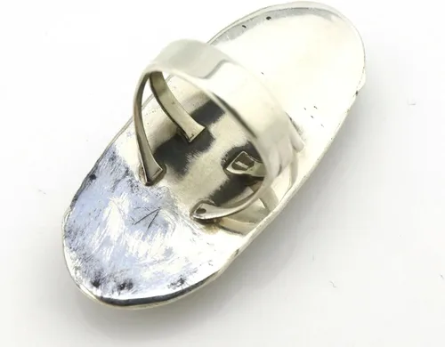 Vista 6 de Navajo Ring .925 plateado turquesa montaña artista Talhat C.80's, Plata de ley 925, plata 925, piedra preciosa, metal, Turquesa
