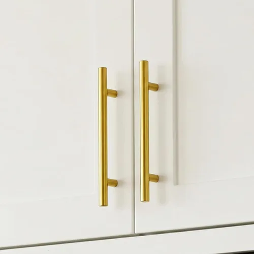 Vista 4 de Goldenwarm - Paquete de 25 manijas doradas de 3 pulgadas para gabinetes, tiradores cepillados dorados para cajones de latón, manijas doradas