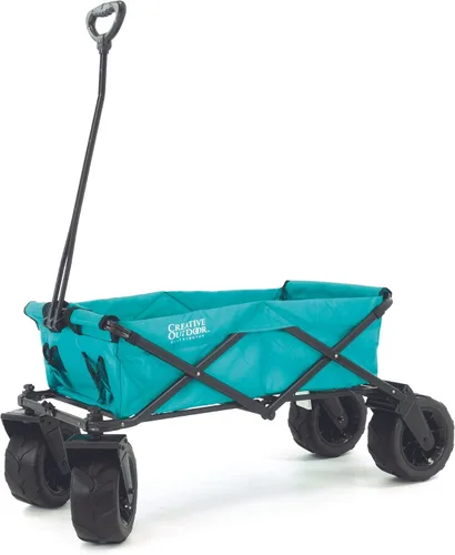 Vista 8 de Cochecito creativo para exteriores para niños, capacidad de peso de 200 libras, carrito plegable y portátil todo terreno, ruedas gigantes de 10 gris
