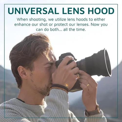 Vista 2 de KUVRD - Parasol universal para lentes: se adapta al 99% de las lentes, a prueba de elementos, cobertura de por vida