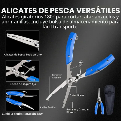 Vista 3 de Foldable Kayak Landing Net Kit, 4PCS Fishing Tool Set Kits de herramientas de pesca azules de 4 piezas
