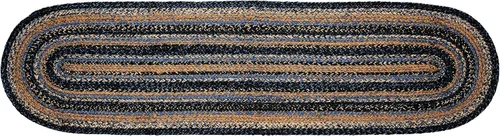 Vista 2 de Colección trenzada River Shale Premium Estilo primitivo, rústico, campestre, rústico Yute/algodón 30 días sin riesgo Alfombra