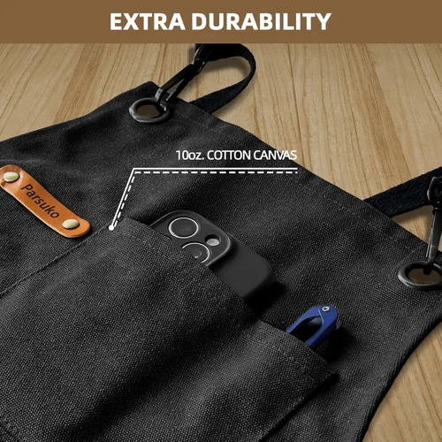 Vista 4 de Professional Work Chef Apron for Men Women, Duty Water-Resistant Cotton Canvas, Durable Adjustable, Cooking BBQ