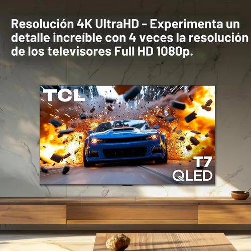 Vista 4 de TCL 55 Pulgadas Clase Serie T7 4K QLED HDR 55T7, Modelo 2025 Smart Google TV de 120HZ Frecuencia de Actualización, Alta Brillo, Dolby Atmos