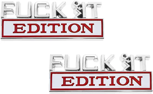 Vista 21 de Dickno Fuck It Edition Emblema para automóvil, calcomanías de decoración de parachoques de auto, calcomanía para guardabarros laterales 3D