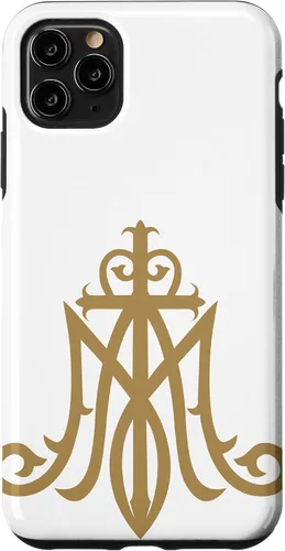Vista 13 de Funda católica con monograma para iPhone 16 Virgin Mary Insignia Ave Maria