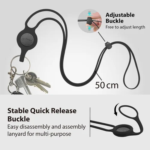 Vista 6 de BONE Lanyard - Correa para teléfono celular con ranura para tarjeta y bolsillo, cordón de silicona ajustable, soporte universal para iPhone