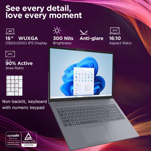 Vista 3 de Lenovo 16" Bussiness Laptop, Intel i7-13620H, 16GB DDR5 RAM, 1TB SSD