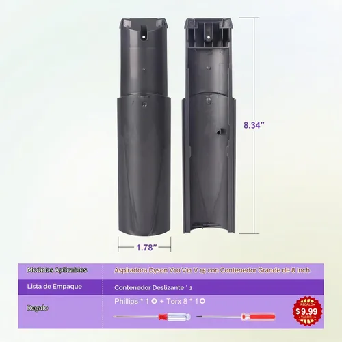 Vista 6 de Cyclone Baffle Bin Runner para aspiradora Dyson V10 V11 V15 SV12 SV14 SV15