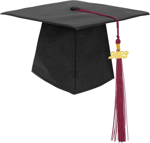 Vista 16 de Gorra de graduación negra con borla 2023/2024 para secundaria y licenciatura Negro Tassel