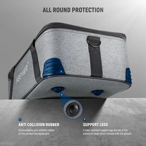 Vista 6 de NEEWER Bolsa de transporte con espuma movible acolchada para Studio Light Q300 Vision 4 ML300 CB60B RGB CB60 MS60B MS60C MS150B, bolsa de transporte