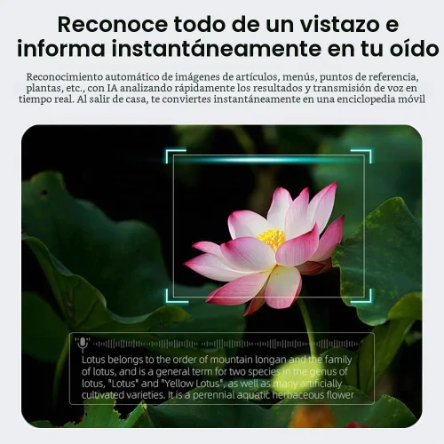 Vista 3 de Al Smart Glasses, cámara HD 1080p con funciones de música y llamadas, gafas inteligentes Ai con Bluetooth para grabación de video remota, control