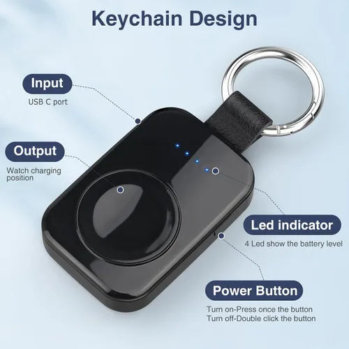 Vista 6 de i.VALUX Cargador inalámbrico portátil para Apple Watch Series 11/10/9/8/Ultra/7/6/5/4/3/2/SE, cargador magnético compacto para iWatch de 1000mAh