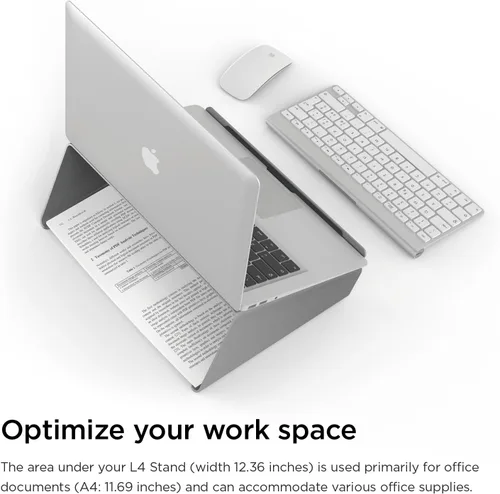 Vista 4 de elago L4 Stand - [Organización de escritorio] [Previene la mala postura] [Disipador de calor natural] - Para computadoras portátiles (gris oscuro)