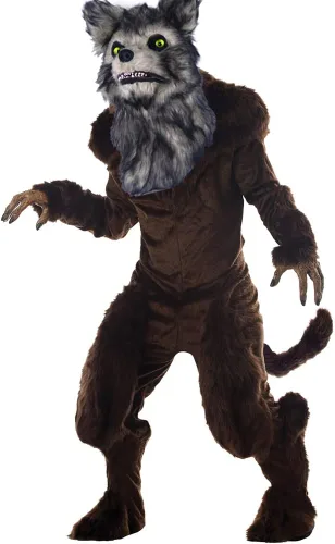 Vista 6 de Cosermart Máscara de lobo de zorro peludo, máscaras divertidas para perros, oso aterrador, mandíbula móvil realista, cabeza de animal de piel