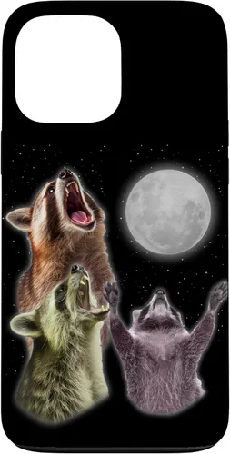 Vista 23 de Funda para iPhone 16 3 mapache luna aullando divertido mapache animal amante zoólogo