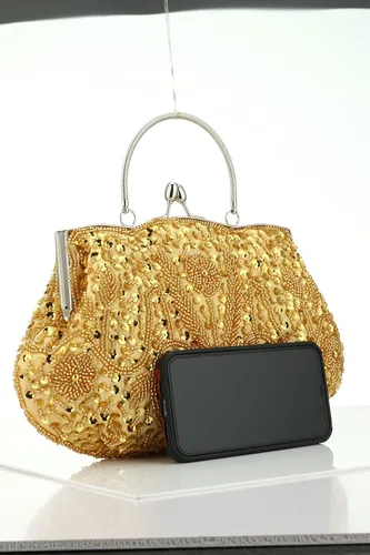 Vista 6 de Simcat Bolso de mano grande con cuentas de lentejuelas y flores