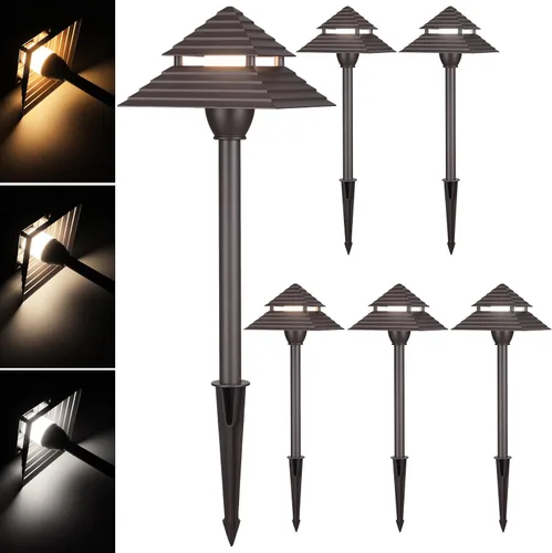 Vista 11 de LEONLITE Update 5CCT Luces de Sendero de Bajo Voltaje, Luces LED para Sendero de Paisajismo, 1800/2700/3000/4000/5000K, Cabezal de Cono Plano