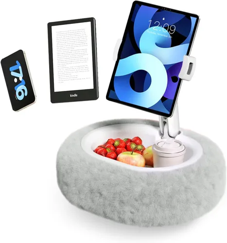 Vista 10 de SupeDesk Soporte de almohada para tableta para cama, soporte ajustable para tableta con cuenco desmontable para aperitivos, soporte para teléfono
